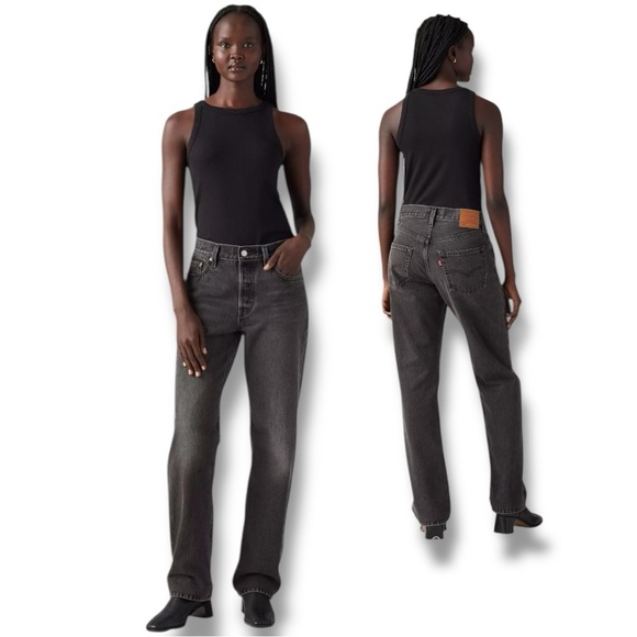 Levi’s 501 90s Jeans Faded Black Mid Rise Loose - Picture 3 of 16